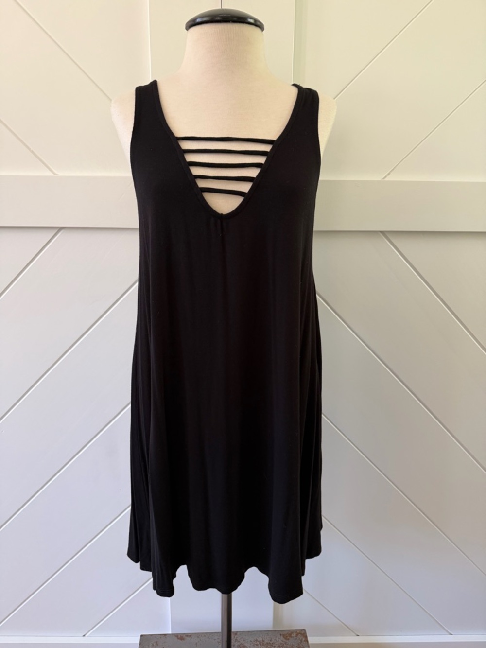 Black Strappy V-Neck Swim Cover-Up